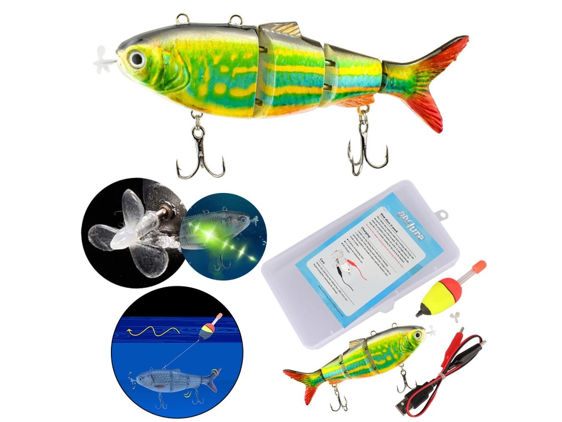 Señuelo De Pesca Robótico Eléctrico Con Luz Led Recargable Por Usb, Señuelo De Pesca Artificial Multiarticulado.