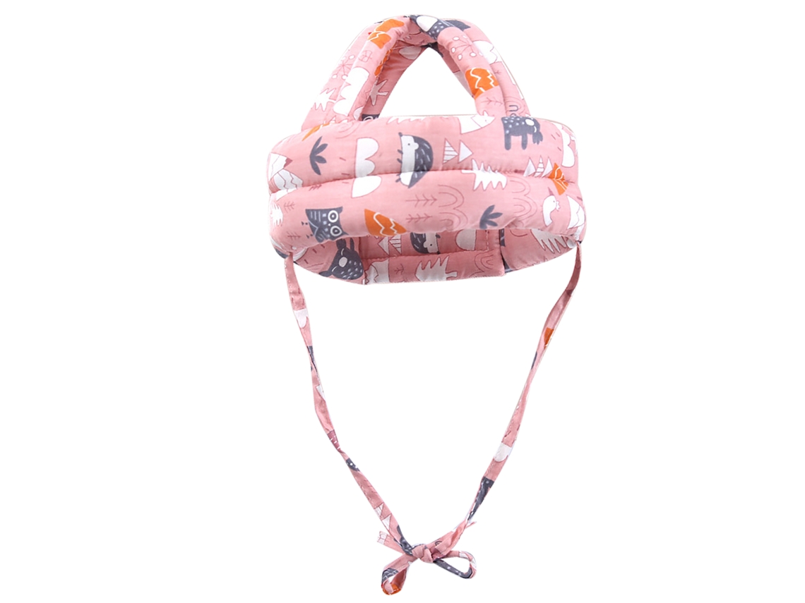 Casco De Seguridad Infantil De Algodón Suave Para La Protección De La Cabeza Del Bebé - Para Gatear Y Caminar - Bosque Rosa