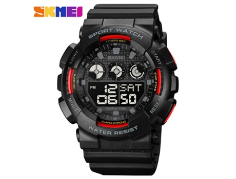 Reloj para Hombre Impermeable Digital Deporte Moda Retroiluminación Pantalla LED Reloj Despertador-Rojo LUUCOZK