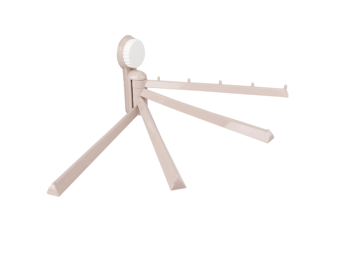 Toallero giratorio de acero inoxidable con ventosa para baño (rosa)