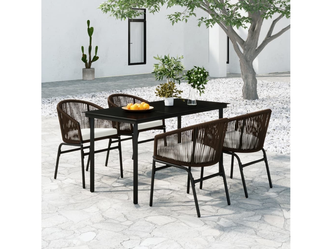 Juego de comedor de jardín marrón de 5 piezas DKD Home Decor