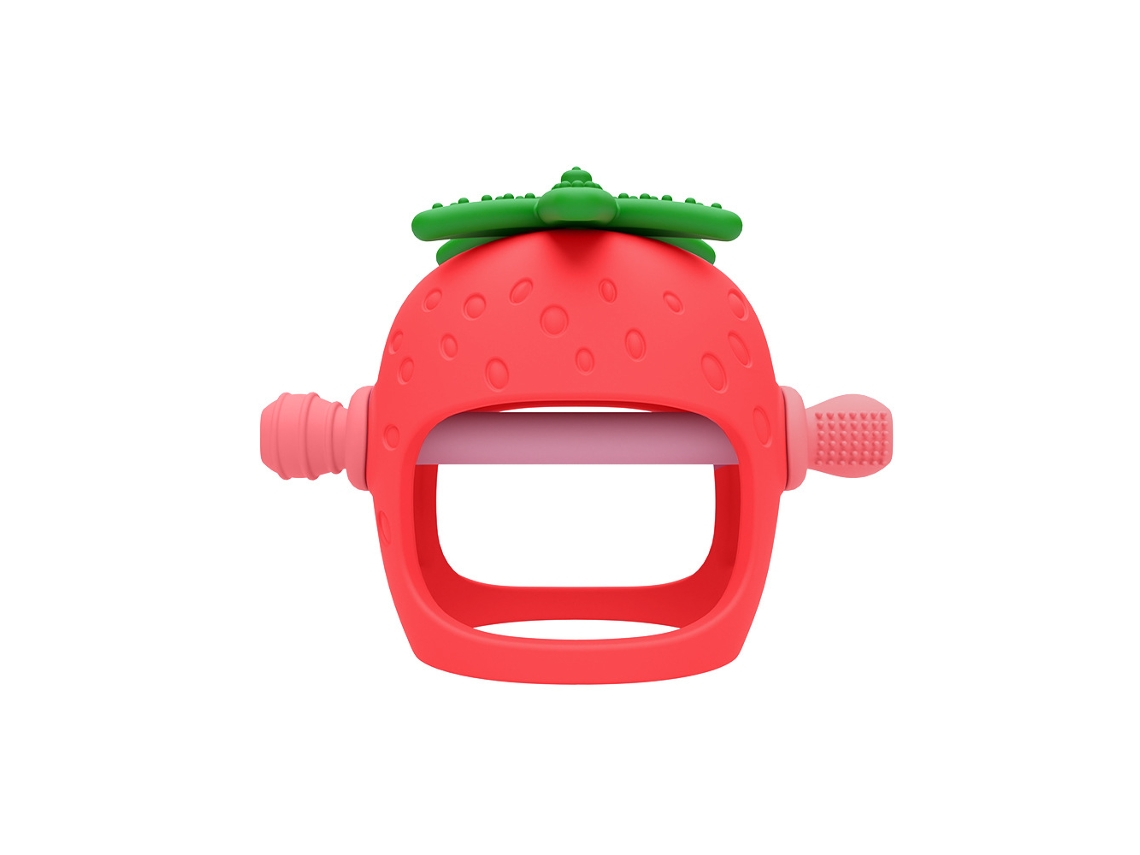 Mordedor Silicone Morango Para Bebés 0-12 Meses,alivia Dor Nas Gengivas, Sem Bpa Vermelho Hexinyigjly