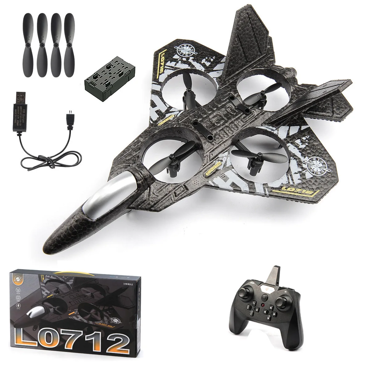 (control Único) Avión Teledirigido, Sensor De Gravedad De 2,4 G, Planeador Teledirigido, Rotación De 360°.