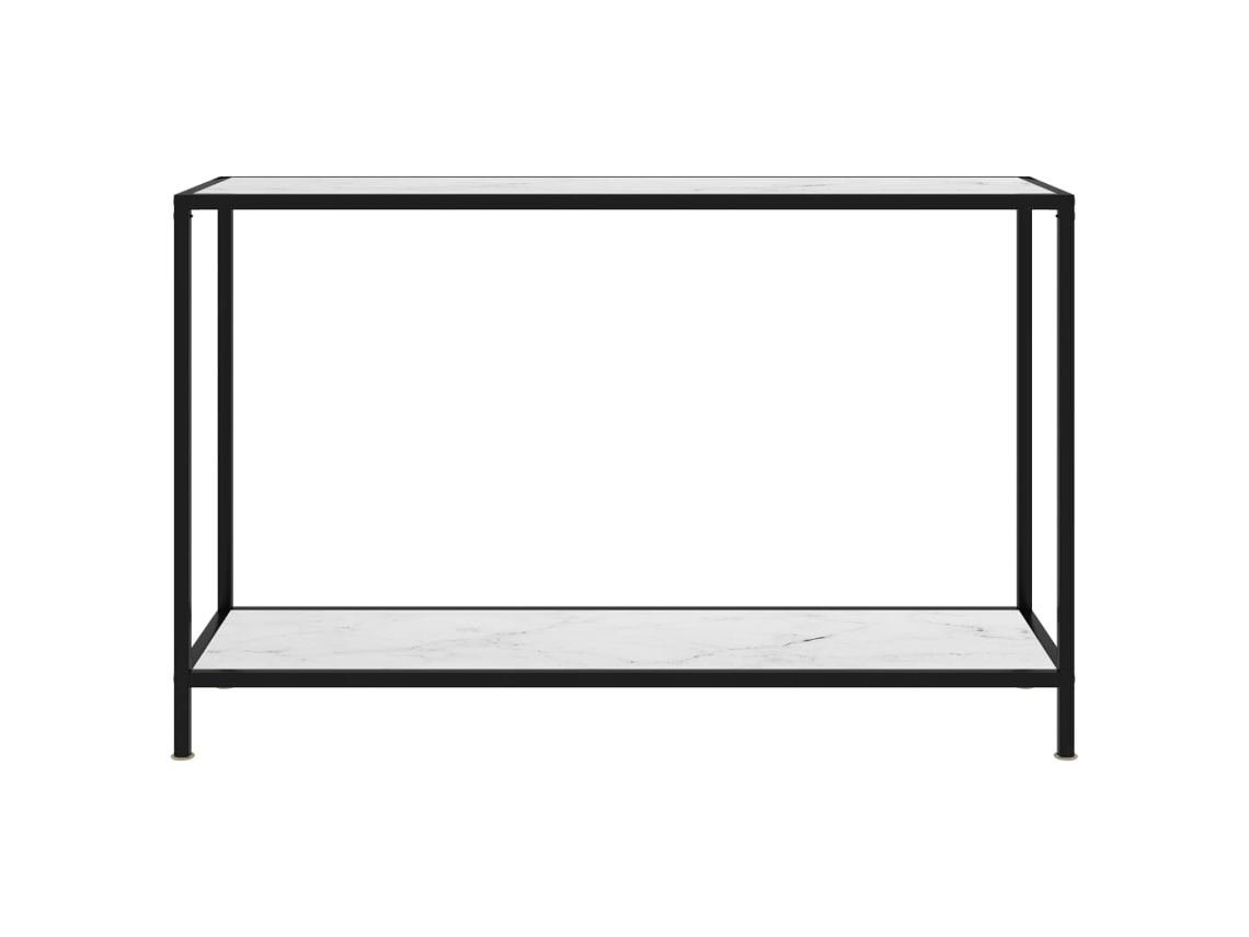 Consola | Mesa de entrada | Mesa auxiliar 120x35x75 cm Cristal templado Blanco