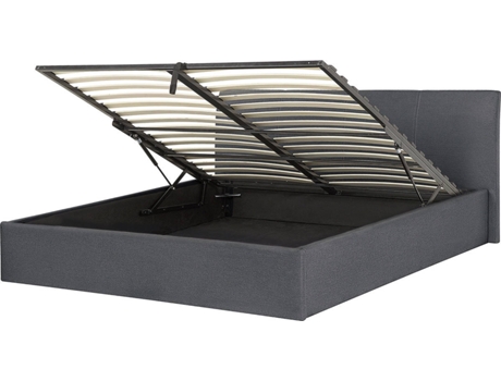 Cama de matrimonio BELIANI Orbey poliéster gris 177x212x88