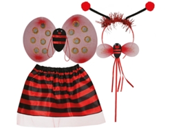 Kit de Mariquita infantil Diadema, varita, alas y falda