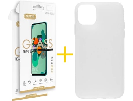 Kit Carcasa y Protector 2 X iPhone 11 Pro Skyhe Silicone Transparente Fosco