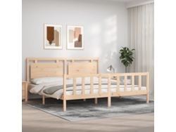 Cama De Matrimonio | Cama Para Adultos | Estructura De Cama Sin Colchón Madera Maciza De Pino 200x200 Cm