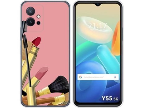 Carcasa para Vivo Y55 5G TUMUNDOSMARTPHONE Dibujos Brochas Multicolor