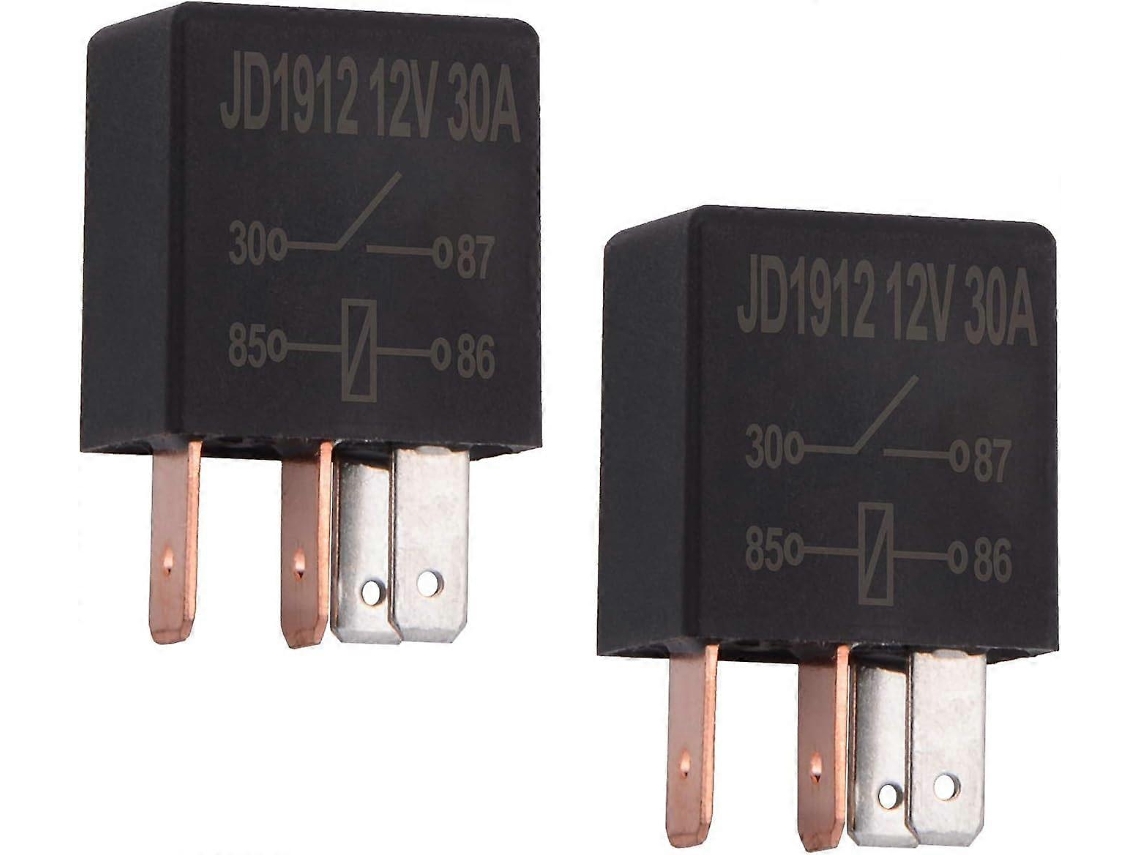 Relé 4 Pin 12v 30a Para Automóviles Camiones Kit De Relés Estándar De Alta Resistencia Paquete De 2