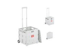 Relaxdays Carro De La Compra Plegable, Carrito De Transporte Con Ruedas Y Asa Telescópica, Hasta 35 Kg, Blanco
