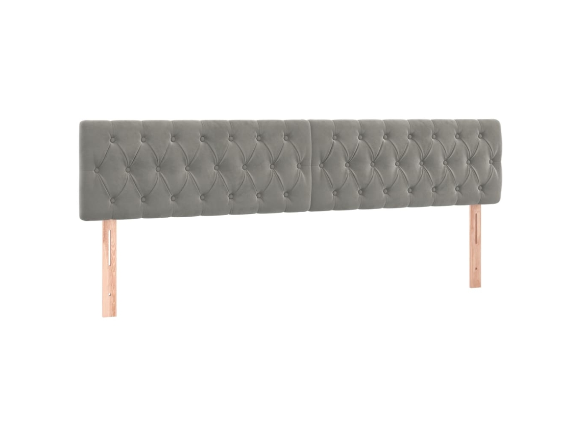 Maison Exclusive - Cabeceros 2 Unidades De Terciopelo Gris Claro 90x7x78/88 Cm