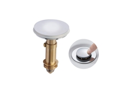 Tapón De Desagüe Automático Para Fregadero De Cocina/baño, Acero Macizo Cromado Bronce, 38 Mm