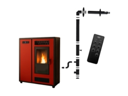 Salamandra de pellets Slim Astral 12,2 Kw Burdeos Sannover Kit de instalación