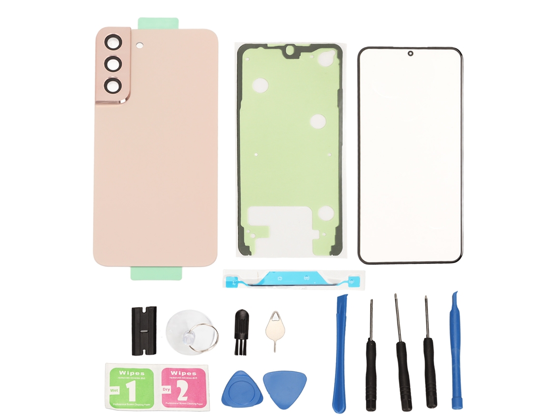 Juego De Protectores De Cristal Traseros Para Teléfono Móvil - Fácil Instalación Con Kit De Reparación Profesional Para S22 Rosa