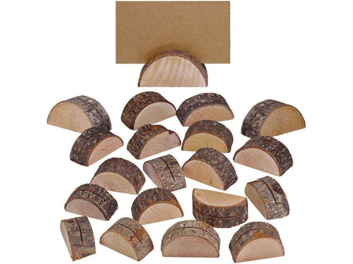 2026-30 Portavasos De Madera Rústica Para Tarjetas De Mesa Nupcias Fiesta Eventos Decoración
