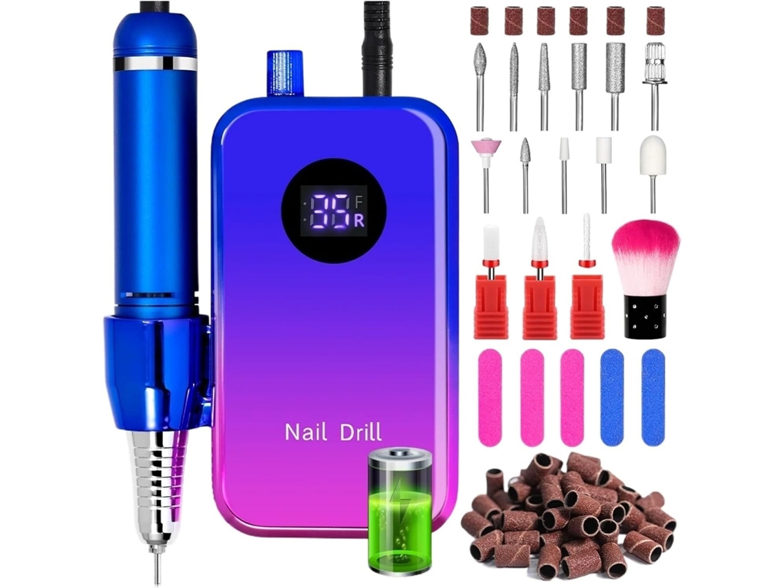 Taladro De Uñas Inalámbrico Portátil, Velocidad Ajustable De 35000 Rpm, Bajo Nivel De Ruido, Salón De Manicura.
