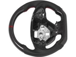 Volante Personalizado De Fibra De Carbono Con Cuero Napa Perforado Para C7 2014-2019