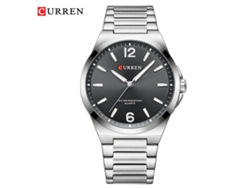 (negro Con Cinta Plateada) Reloj De Cuarzo Para Hombre, Estilo Moderno, Para Uso Comercial Y Casual, Resistente Al Agua, Cinta De Acero Inoxidable