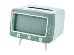 Caja De Papel Higiénico Con Mando A Distancia Y Soporte Para Teléfono Móvil, Con Forma De Televisor Antiguo, Verde, Diseño Bonito.