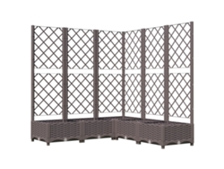 Maceta/Jardinera de Jardín con Enrejado 120X120X121,5 Cm PP Castaño