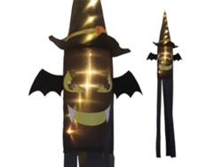 Decoración De Halloween: Adorno Colgante Iluminado Con Esqueleto, Calabaza Y Murciélago Para Jardín Y Fiestas.