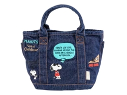 Bolsa De Jeans Cartoon Fofa Bordada Casual De Mão Tote Moda Azul Escuro Com Múltiplos Bolsos