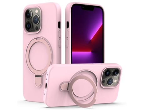 Funda Mobile Phone Cases Magsafe Liquid With Ring para iPhone 12 Pro Max Silicona Rosa
