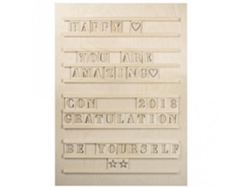 Tablero de letras de madera 30 x 42 cm + 96 letras