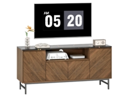 Mueble Tv 65 Pulgadas Madera Compartimento Abierto Nogal