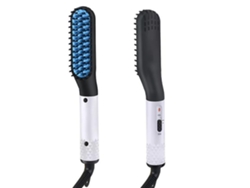 Peine alisador cepillo eléctrico para Barba cepillo multifuncional para Barba temperatura ajustable peine alisador protección YEMAESRE