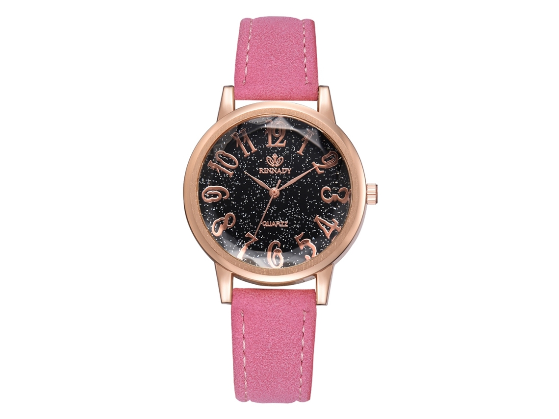 Reloj De Pulsera Para Mujer Con Esfera De Diamantes Y Pedrería, Correa De Piel Sintética, Movimiento De Cuarzo (rojo)