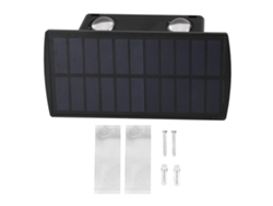 2026-lámpara De Pared Solar Exterior Doble Cabeza Ip65 Impermeable Para Jardín Y Escaleras Luz Cálida