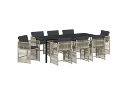 Maison Exclusive - Conjunto De Comedor De Jardín 9 Pcs Gris Claro