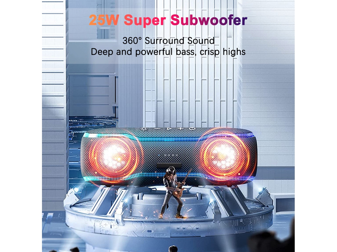 Altavoz Inalámbrico Portátil, Resistente Al Agua, Rgb, Bluetooth, Subwoofer, Sonido Potente Para Deportes Al Aire Libre.
