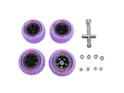 Mali conjunto de 4 Pneus de Carro Rc com Parafuso M3 M4 Universal Borracha para Crawler 1/14 1/16 Roxo