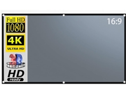 Pantalla De Proyección Portátil Para Películas, Pantalla De Proyección Metálica Antirreflejo 16:9 De 84 100