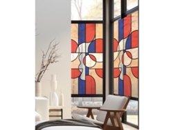 Adhesivo Estático Decorativo PLAGE Vidrios Modernos Inspiración Contemporánea de Diseño Conectable 150 cm X 67.5 cm