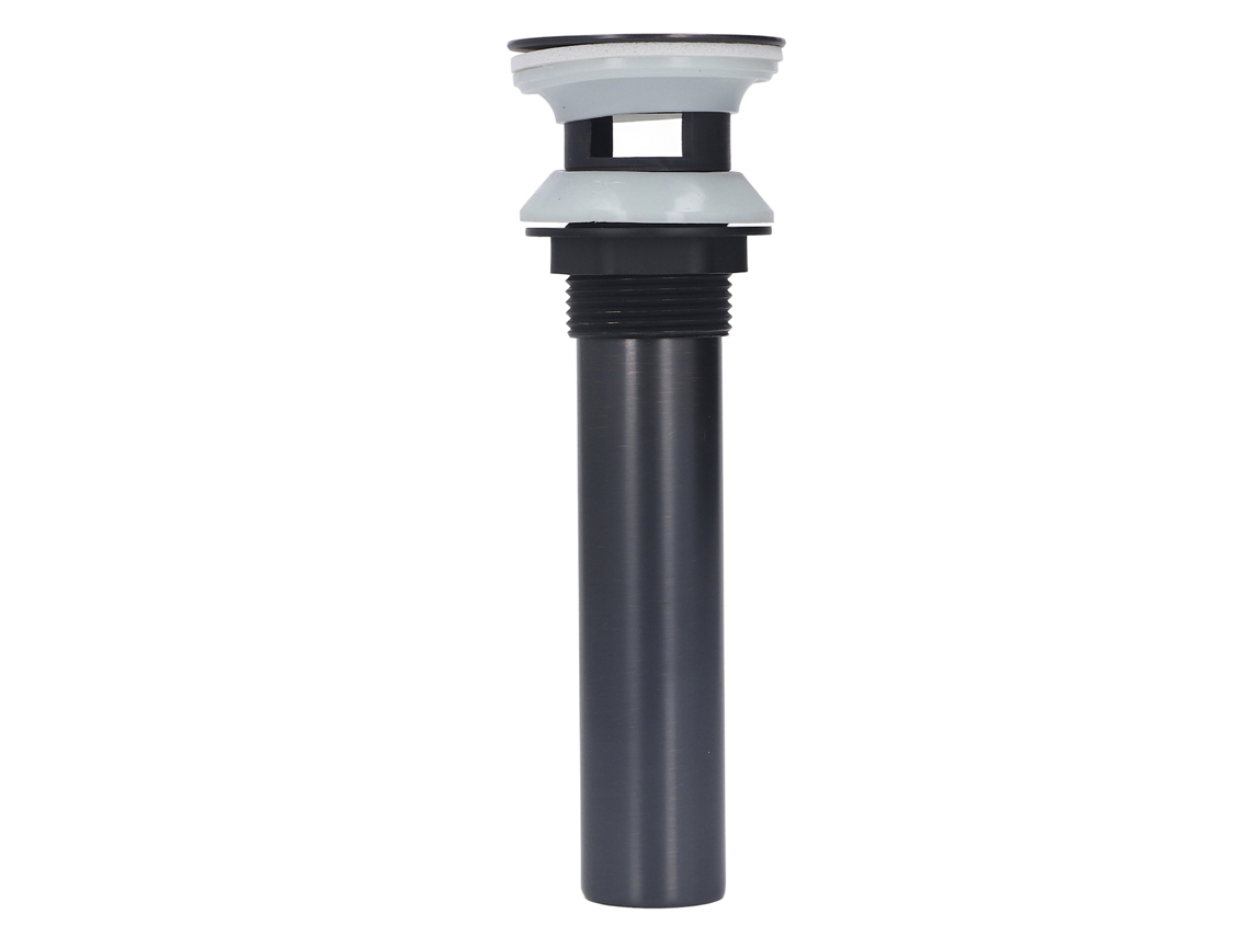 Desagüe De Fregadero De Acero Inoxidable Negro Con Tapa De Presión, Sin Rebosadero, Para Baño.