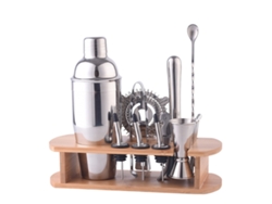 Barra de madera 16 en 1 con utensilios de bambú para bartenders ZRUXE