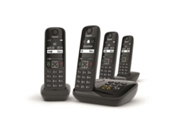 Teléfono inalámbrico Dect Quattro negro con contestador As690Aquattro