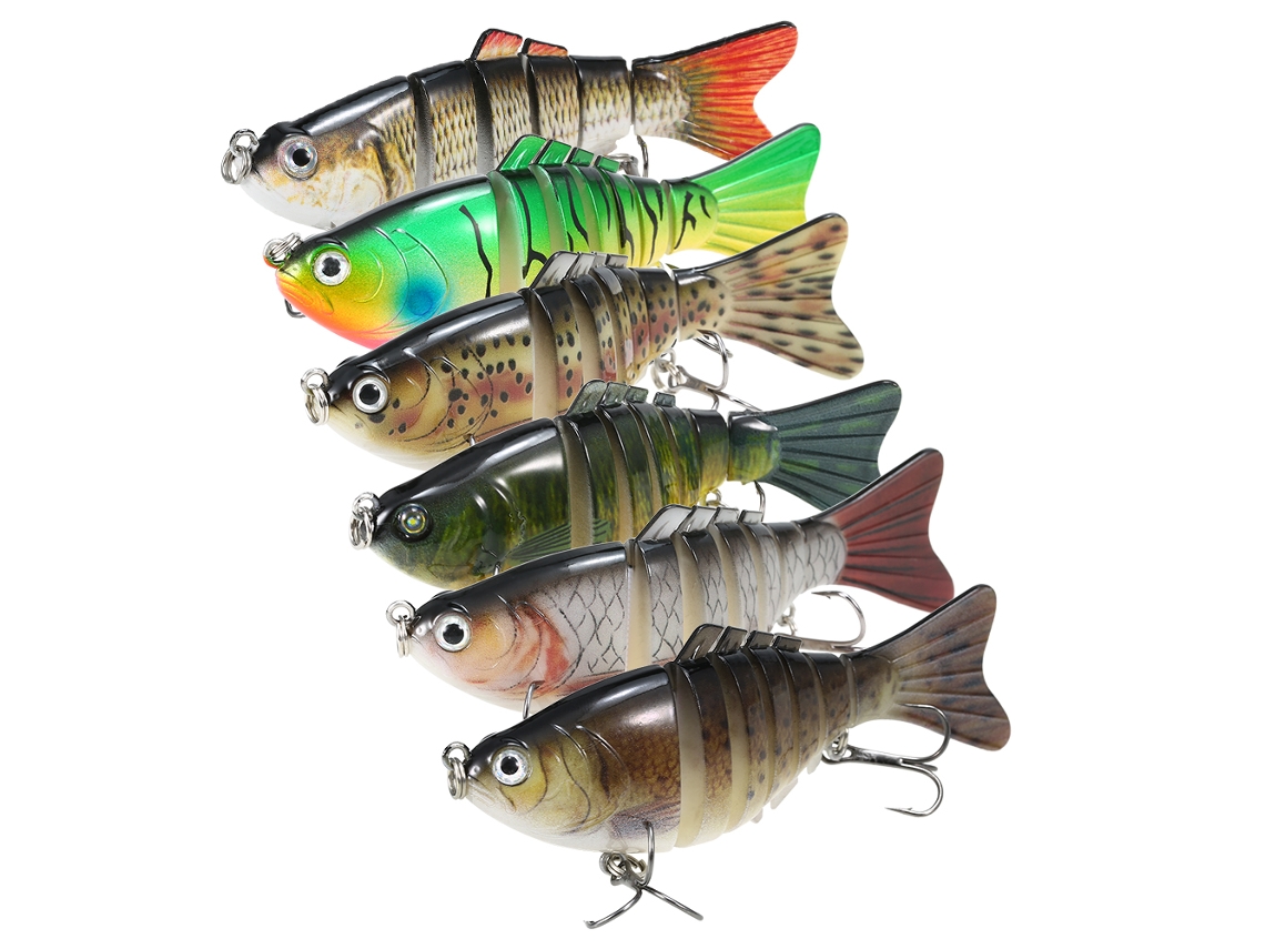 Señuelo De Pesca Articulado De 7 Segmentos, Realista, Con Anzuelos, Crankbait Duro Para Lubina, Lucio Y Lucioperca.