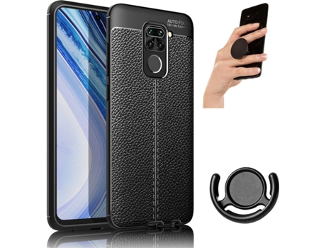 Carcasa, Soporte y Popsocket Xiaomi Redmi Note 9 Rugged Leather Negro