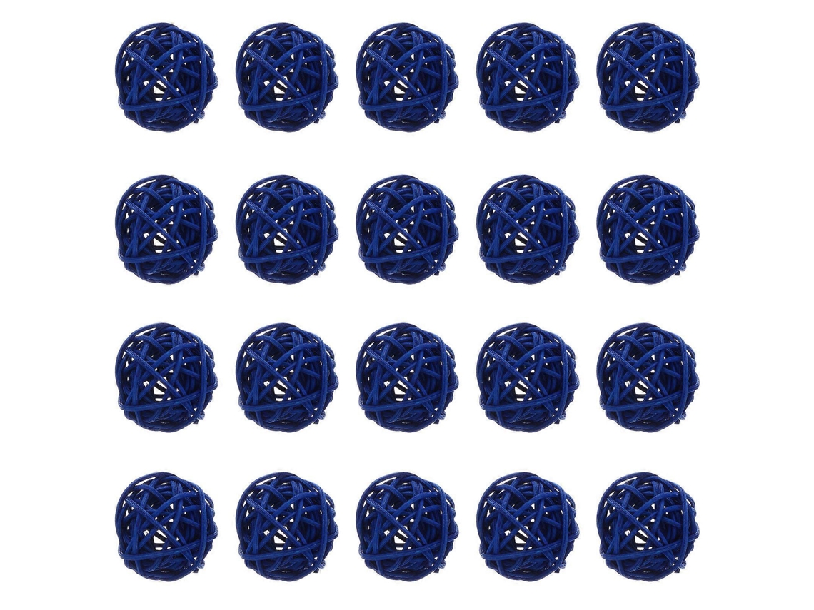 Omni-20 Pelotas De Ratán Decorativas Para Hogar Y Fotografía Props Diy Azul Oscuro 3x3cm Azul