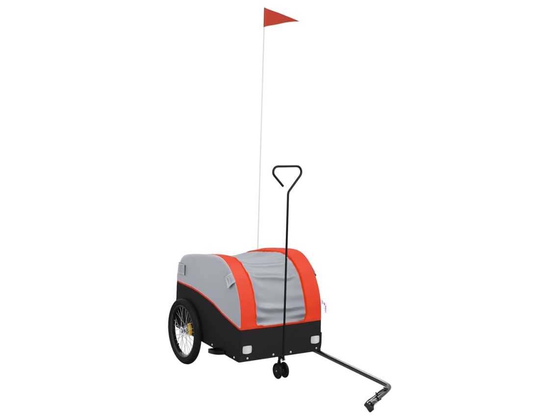 Remolque para bicicleta hierro VIDAXL negro y naranja (30 kg)