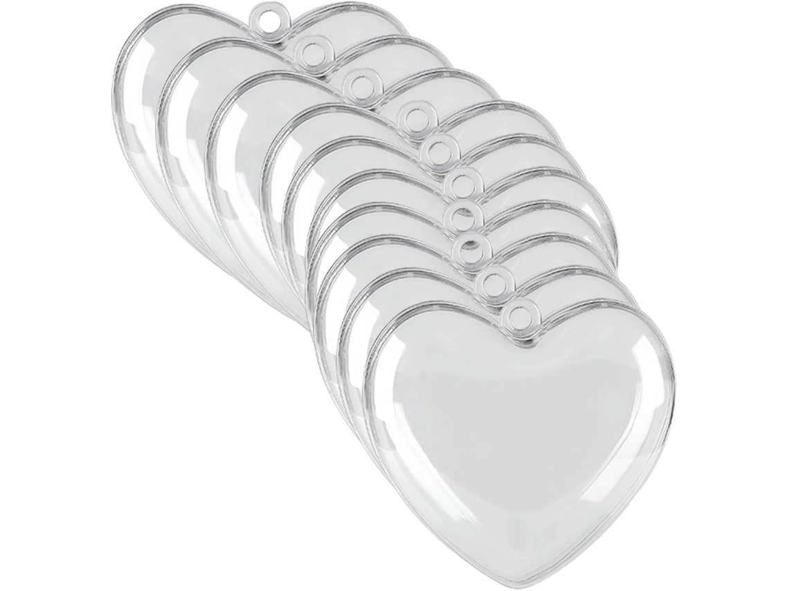 Bolas Decorativas Forma Corazón Rellenar Juego 10 Plástico Transparente Decoración Colgante Práctica Bodas