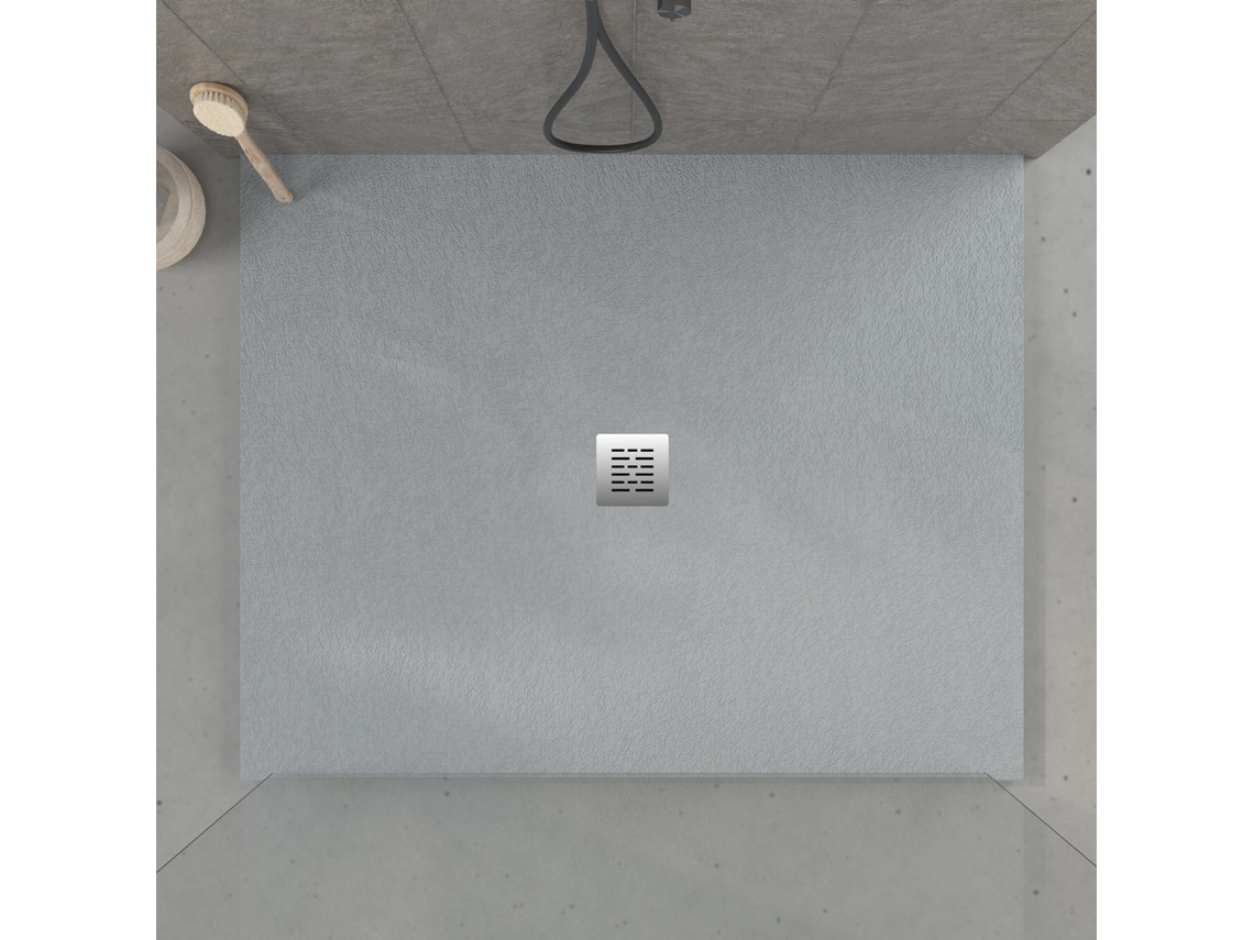 Base de ducha de pizarra, centro gris, 150x120 cm RC