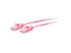 C2G Cable de conexión Ethernet delgado sin apantallar (UTP) con protección antienganche Cat6a de 7,6 m - Rosa