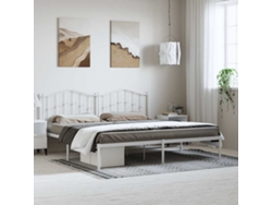 Estructura Cama Sin Colchón Con Cabecero Metal Blanco 193x203cm