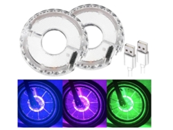 Luces para bicicleta, luces LED impermeables para radios de ciclismo, luz decorativa para bicicleta de 7 colores para niños y adultos, conducción nocturna (blanco)